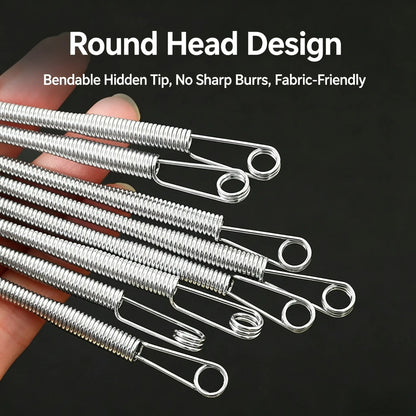 Spring Drawstring Needle Threader,DIY Rope Threader Clip,Drawstrings Replacement with Easy Threaders,Drawstring Threader Tool Set,for Drawstring Replacement for Hoodies,Pants