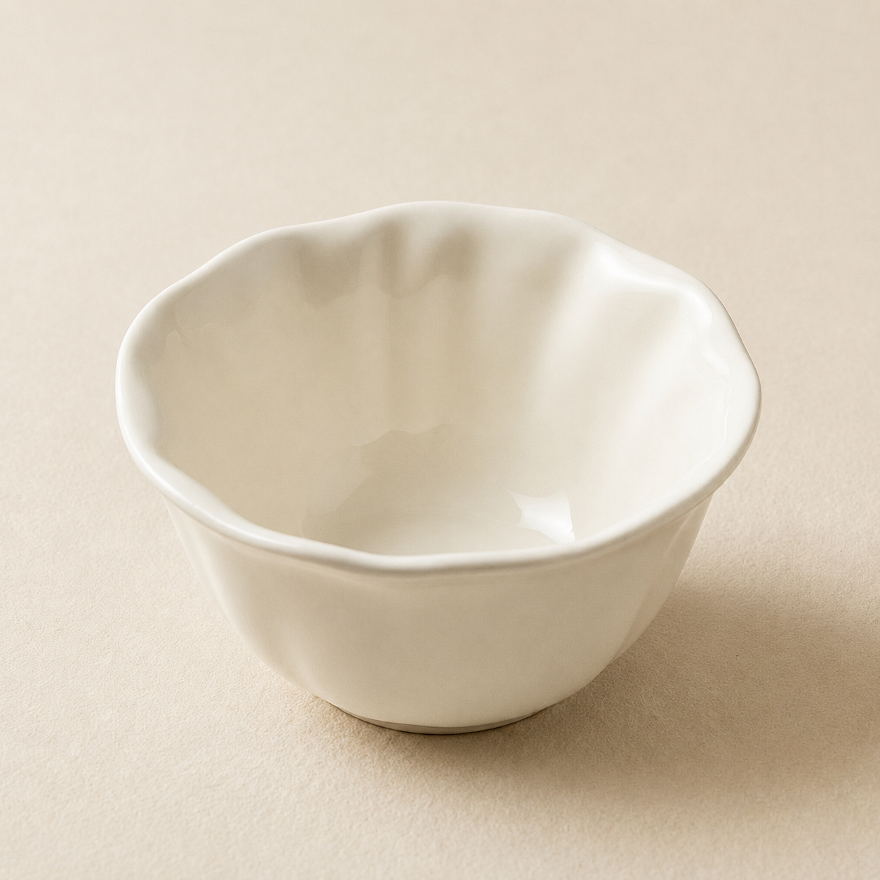 Cream-Style Handmade Ceramic Bowl