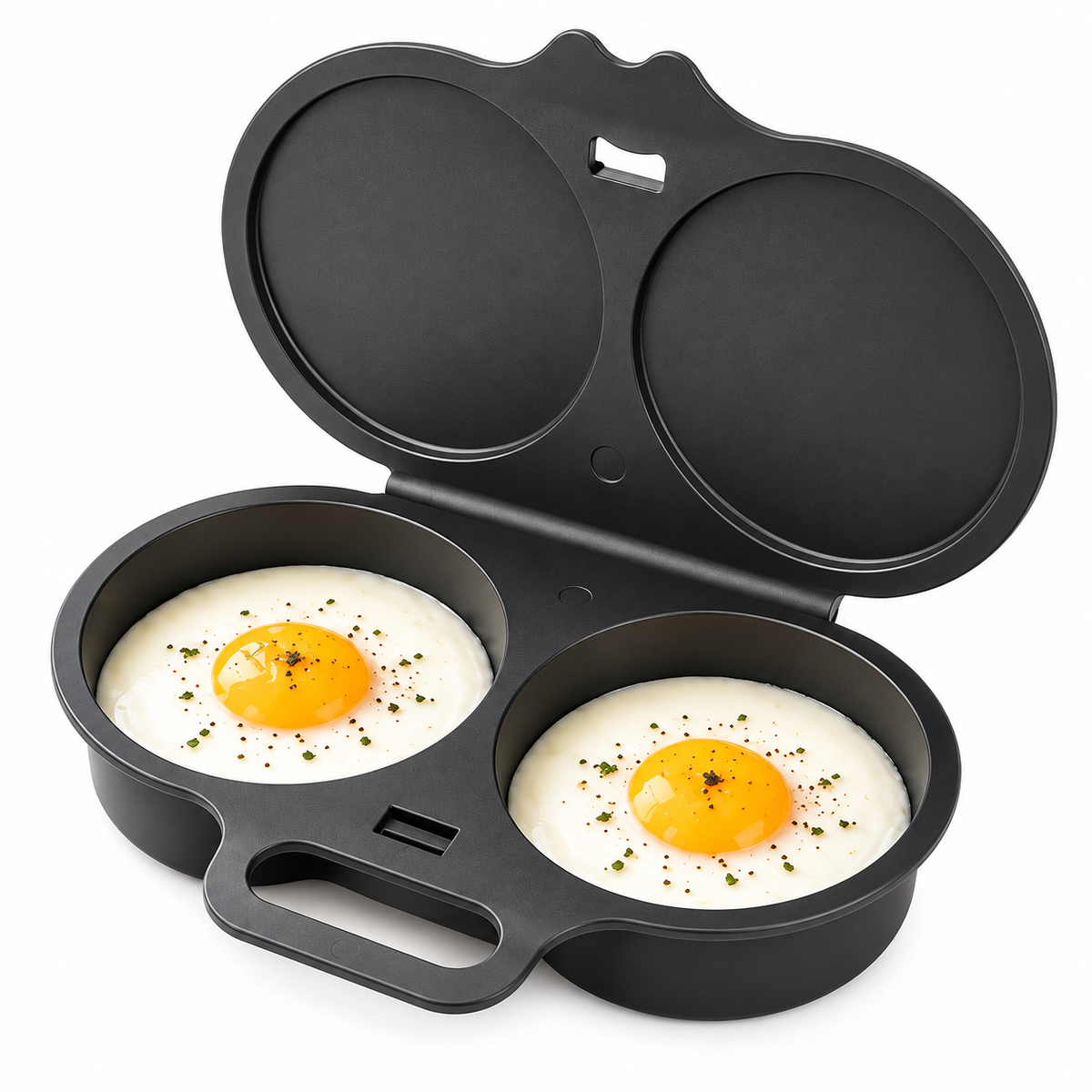 Food-Grade PP Microwave Egg Steamer – Dual-Cavity Egg Cooking Mold – Household Quick-Heating Egg Cooker – Kitchen Gadget