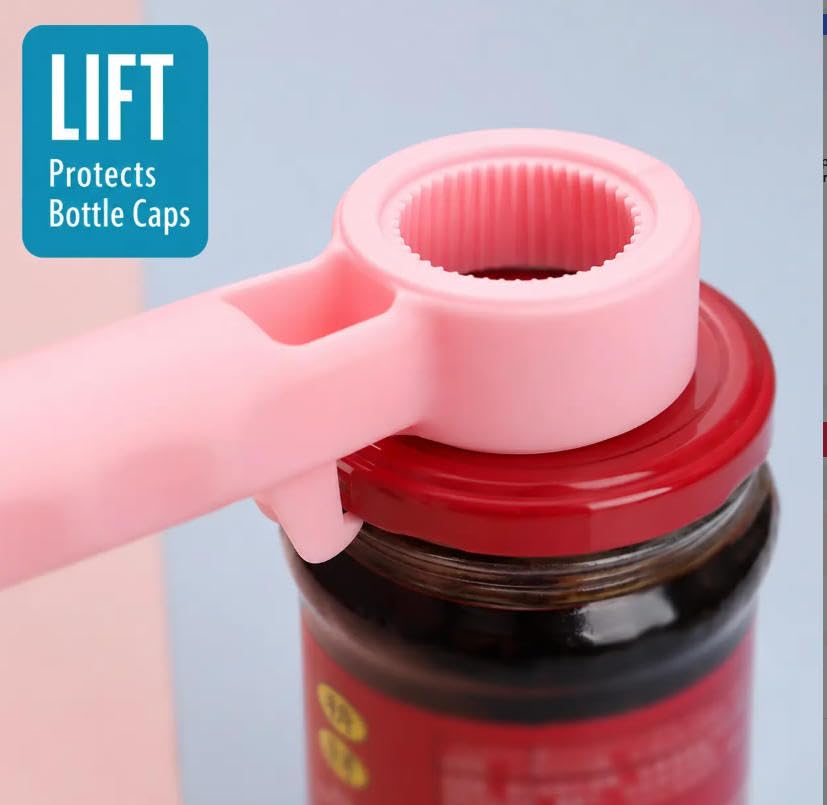 🐰4‑in‑1 Multi‑Function Bottle & Jar Opener, Bunny‑Shaped Kitchen Gadget, Easy‑Grip Tool for Tight Jar, Bottle, Twist‑Cap and Pull‑Tab Cans