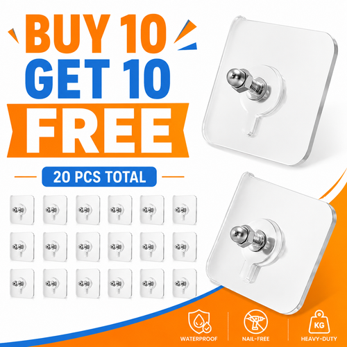 🎁BUY 10 GET 10 FREE 20PCS Adhesive Frame Hooks Wall Mount Self-Adhesive Hooks Suitable for Bathroom and Kitchen Decoration