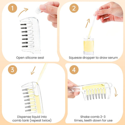 💆Scalp Oil Applicator Comb, Precision Hair Treatment Bottle for Root Application, Scalp Massage Brush for Hair Oils, Serums and Liquid Hair Care Products