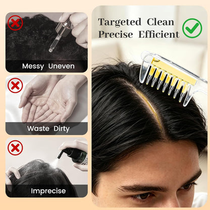 💆Scalp Oil Applicator Comb, Precision Hair Treatment Bottle for Root Application, Scalp Massage Brush for Hair Oils, Serums and Liquid Hair Care Products