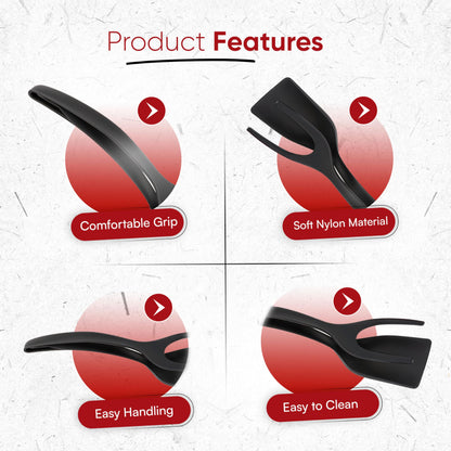 🍳Non-Stick 2-in-1 Grip & Flip Kitchen Tongs for Pancakes, Fish, Eggs, and More – Heat Resistant Cooking Tool (Black)