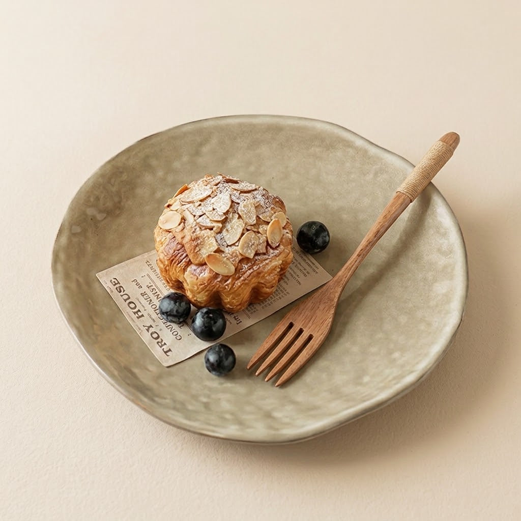 Rustic Wabi-Sabi Wavy Ceramic Plate