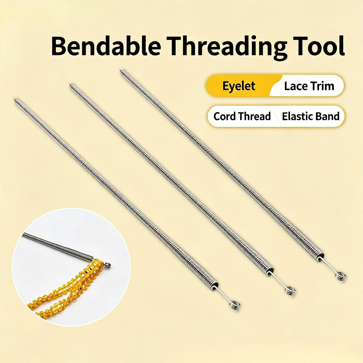 Spring Drawstring Needle Threader,DIY Rope Threader Clip,Drawstrings Replacement with Easy Threaders,Drawstring Threader Tool Set,for Drawstring Replacement for Hoodies,Pants