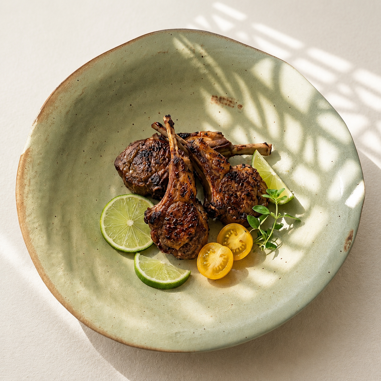 Japanese Rustic Ceramic Straw Hat Plate