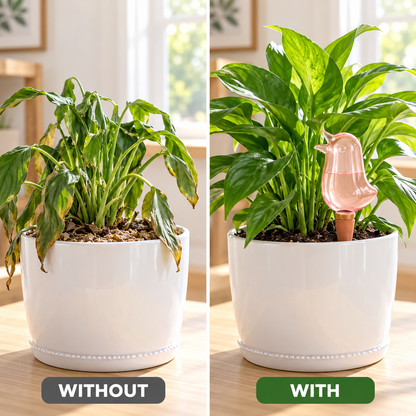 Bird Plant Watering Spike, Automatic Self Watering System with Visible Water Level, Slow Release Watering Device for Indoor Plants, Terracotta Irrigation Stake for Houseplants and Garden Pots