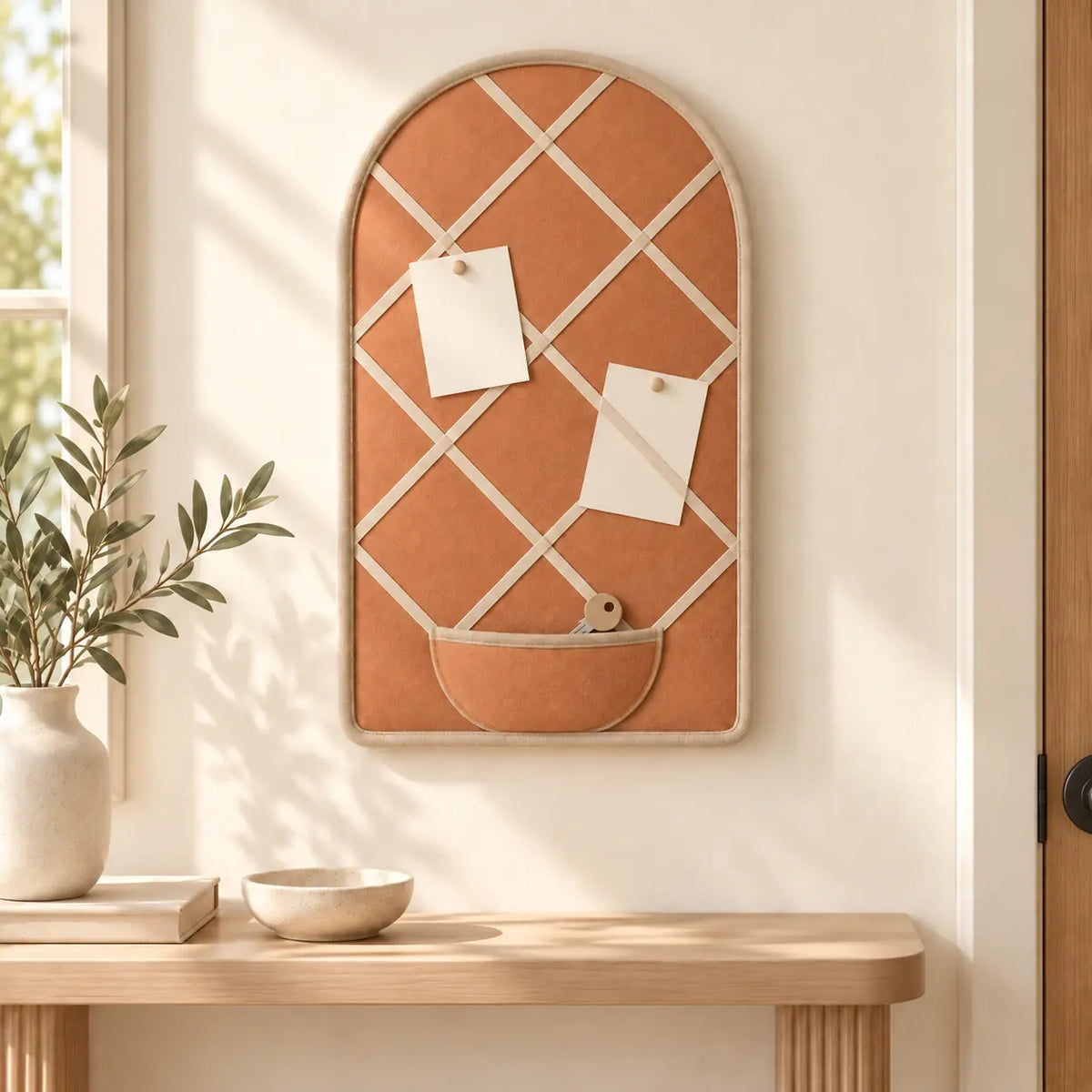 Apricot Arch Memory Board in an entryway