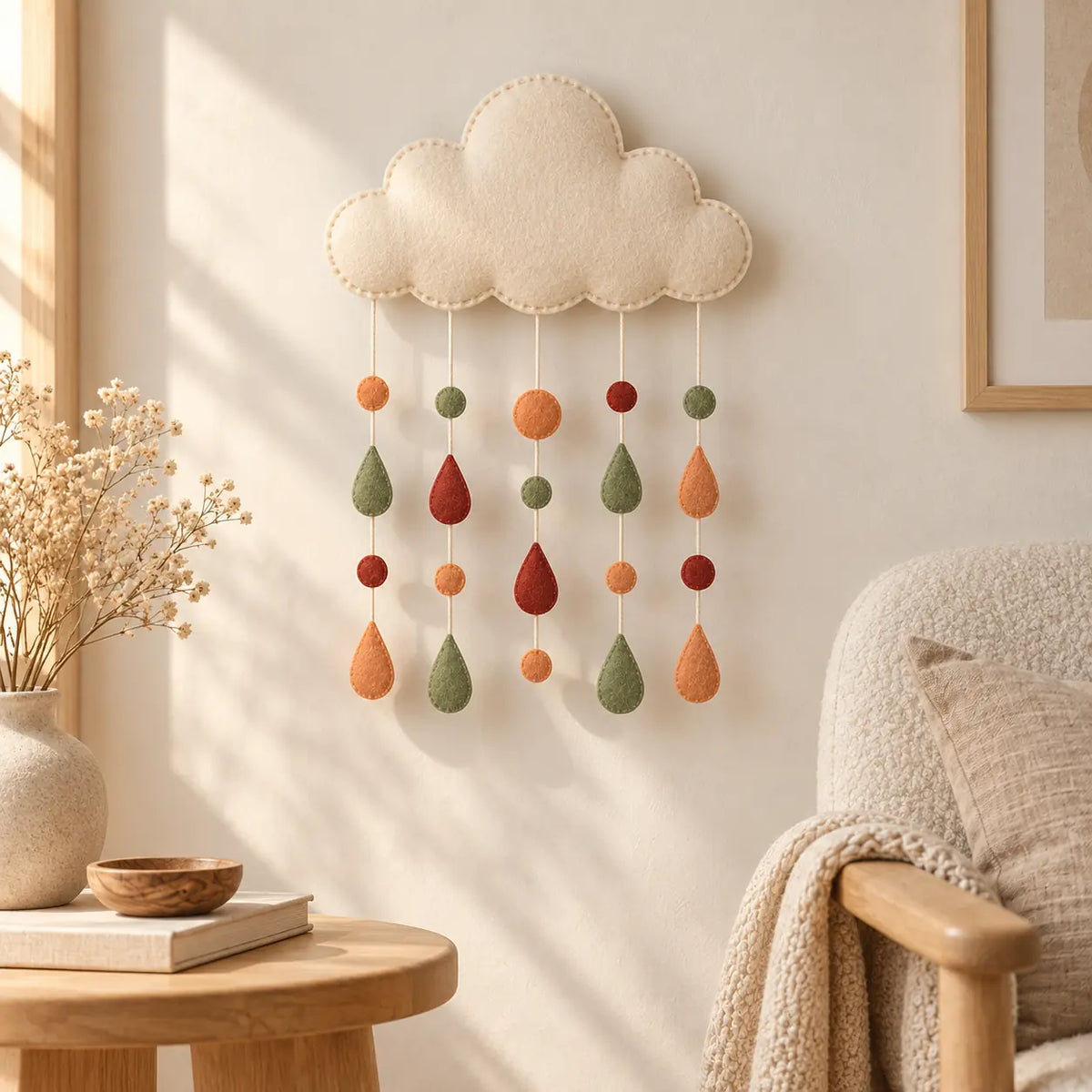 Confetti Cloud Wall Mobile in a calm room