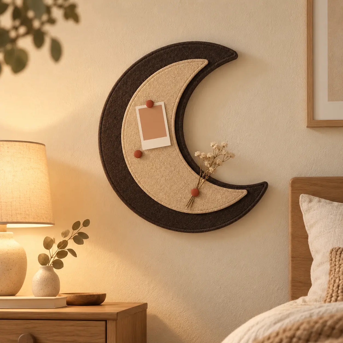 Crescent Pinboard Panel in a reading corner