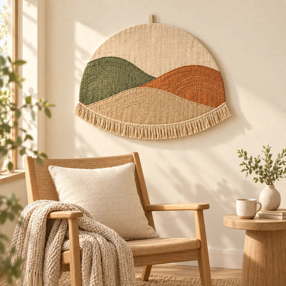 Meadow Arc Textile Banner in a reading corner