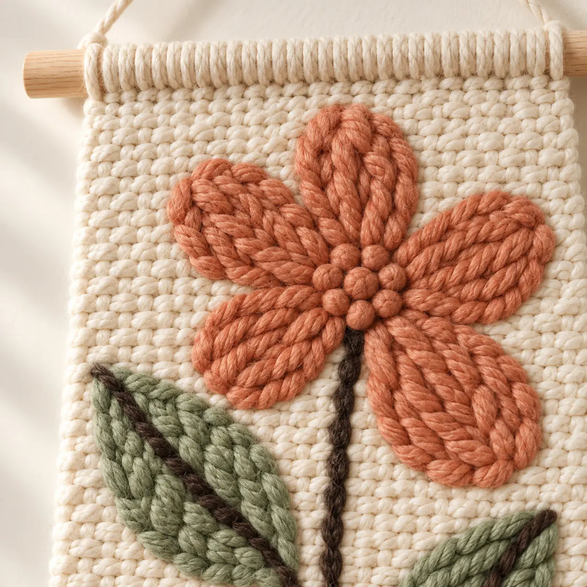 Quiet Bloom dimensional yarn and weave detail