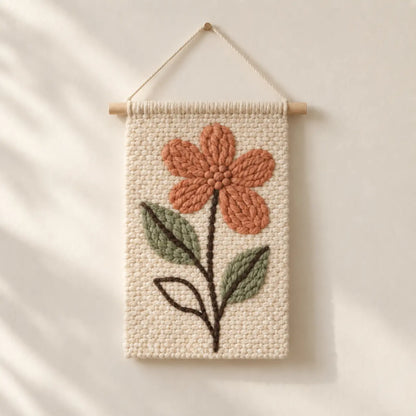 Quiet Bloom Yarn Tapestry front view