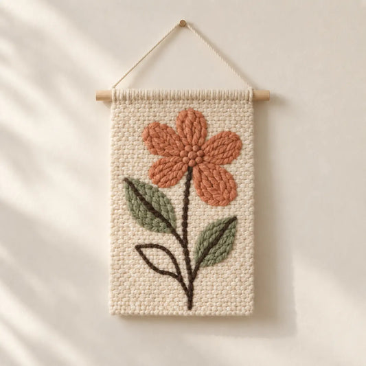Quiet Bloom Yarn Tapestry front view