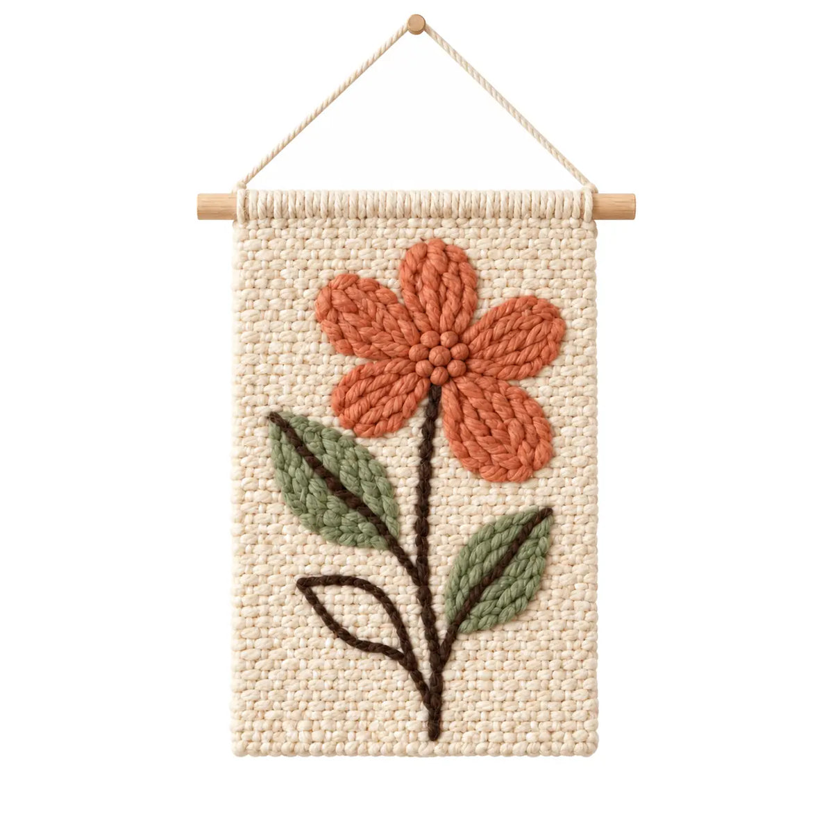 Quiet Bloom Yarn Tapestry on white