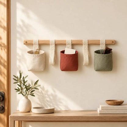 Ribbon Rail Entry Organizer in an entryway