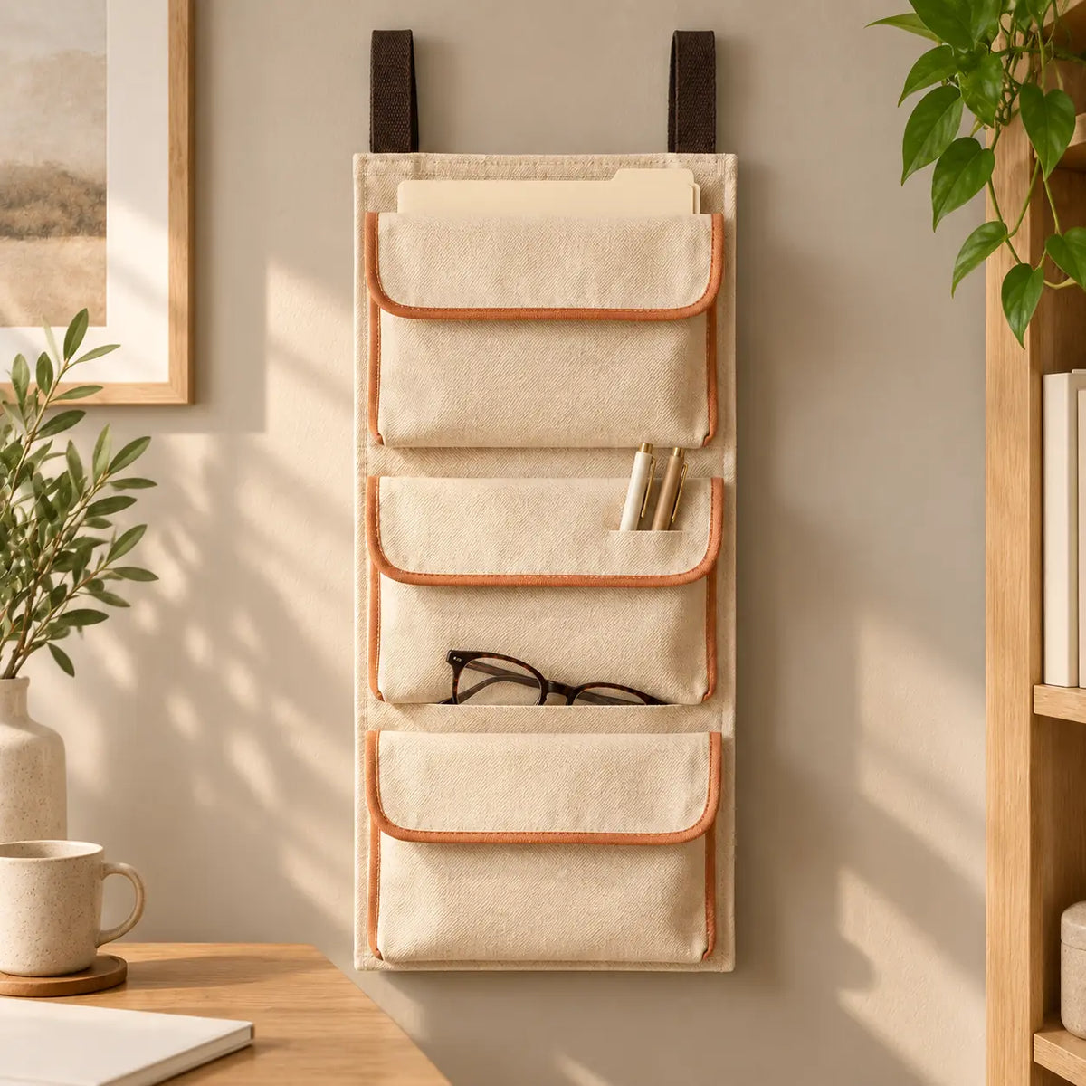 Studio Fold Hanging Pockets in a home office