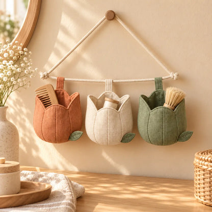 Tulip Trio Fabric Caddies in a creative corner